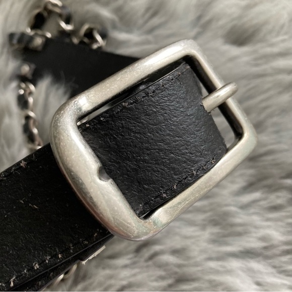 Esprit Brand New Black Leather and Chain Belt - Picture 2 of 4